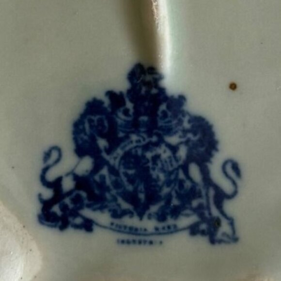 Flow Blue Victoria Ware Ironstone Bowl Vintage Wash Basin Planter - Picture 7 of 7